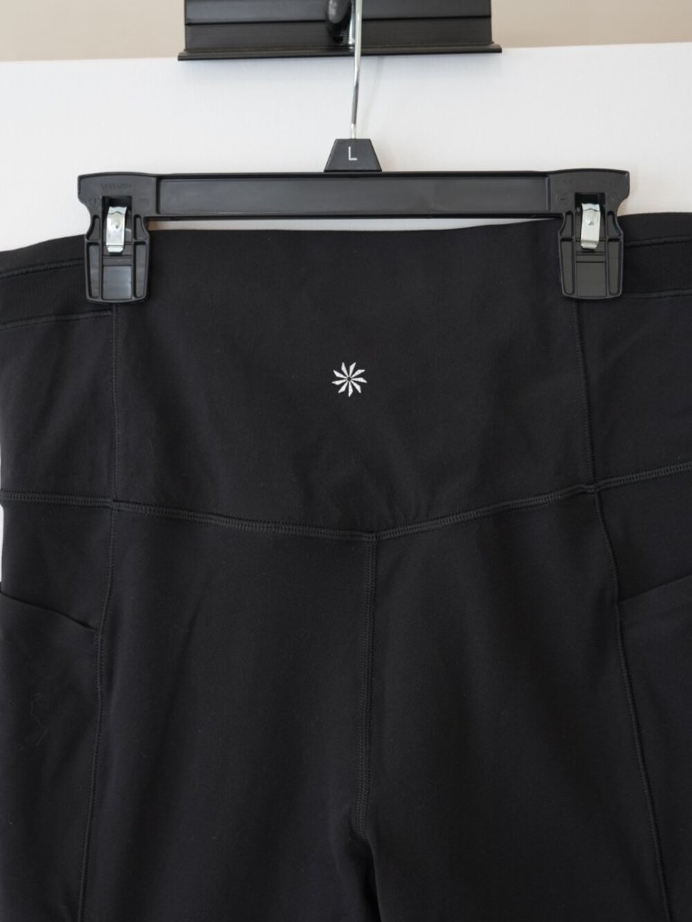 Athleta Salutation Stash 7/8 Leggings High Rise Mesh Crossover Black - Picture 5 of 5